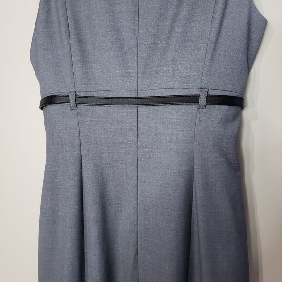 Esprit NWT Size 2 Grey Sleeveless V-neck Belted Lined Dress - Picture 9 of 16